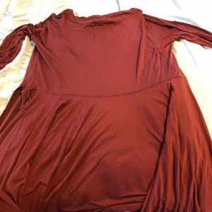 Free people long sleeve brick red tunic size xs